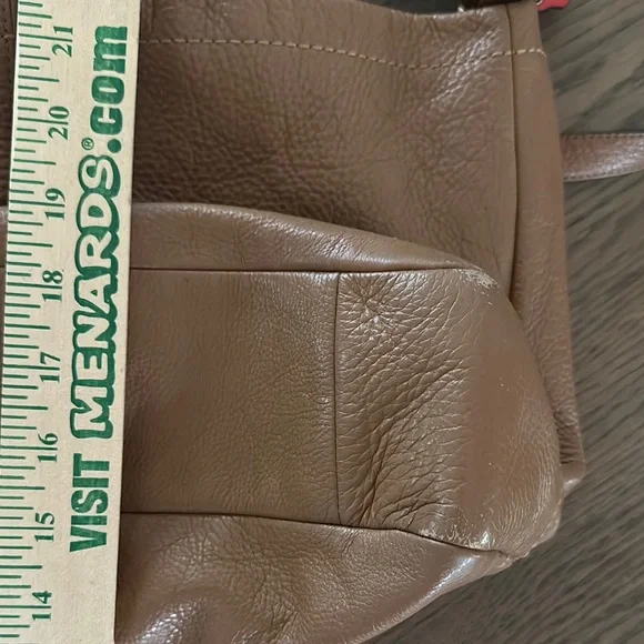 Coach Tan and Red Soft Pebble Leather Crossbody Bag - Picture 6 of 9